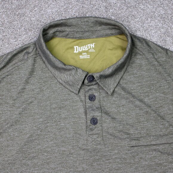 Duluth Polo Shirt Men 3XL XXXL Green Armachillo Cooling Relaxed Fit Short Sleeve - Picture 6 of 14